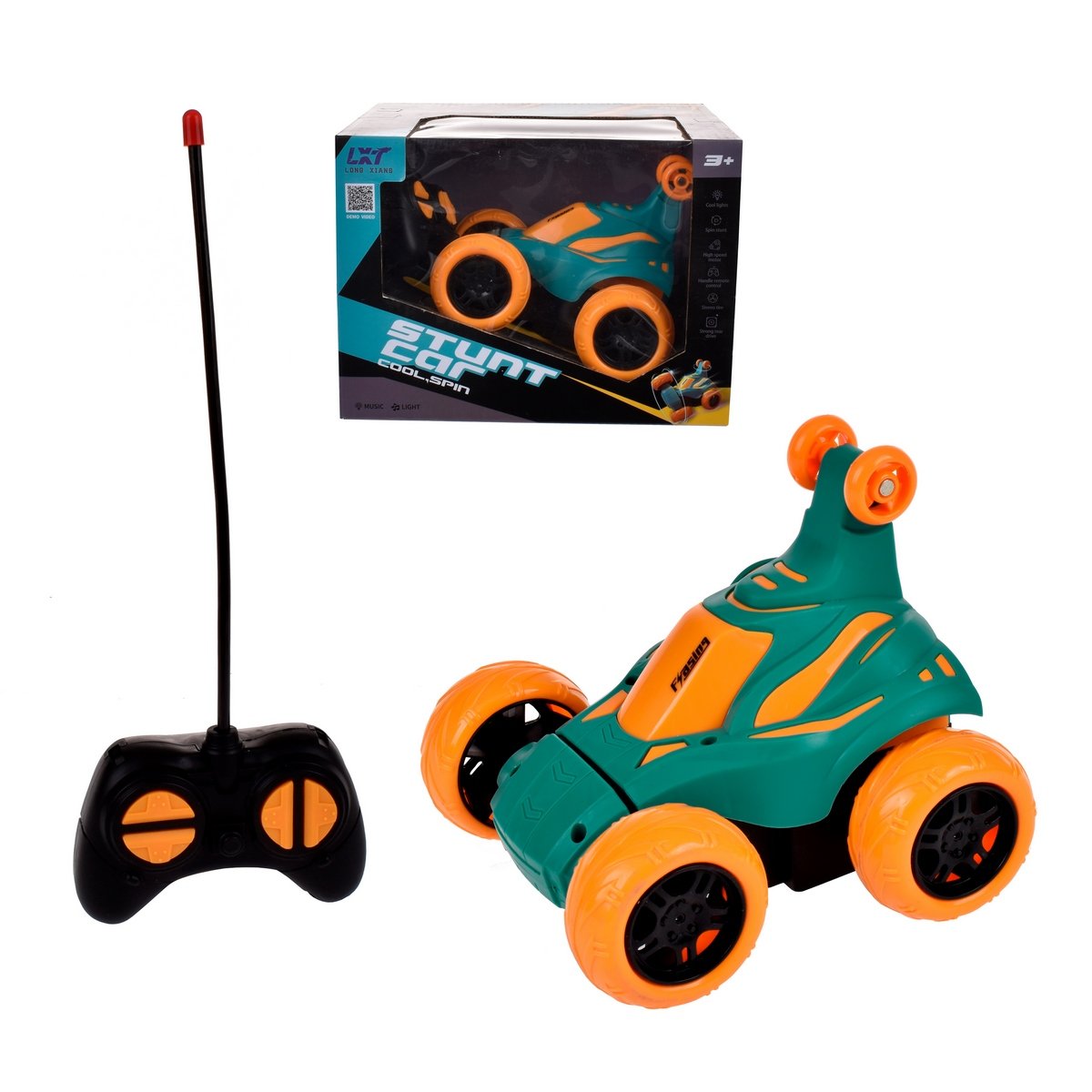 Vehiculo Giro Loco 360° 14 Cm Con Pack De Pilas Recargable - Verde